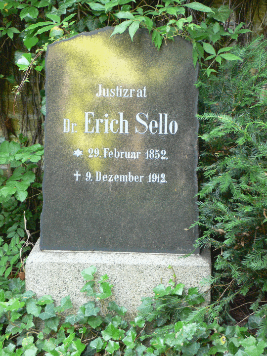 Grabstein von Erich Sello im Dezember 2012