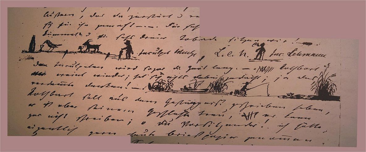 Briefe von R. H. Schnee an Storm mit Randzeichnungen